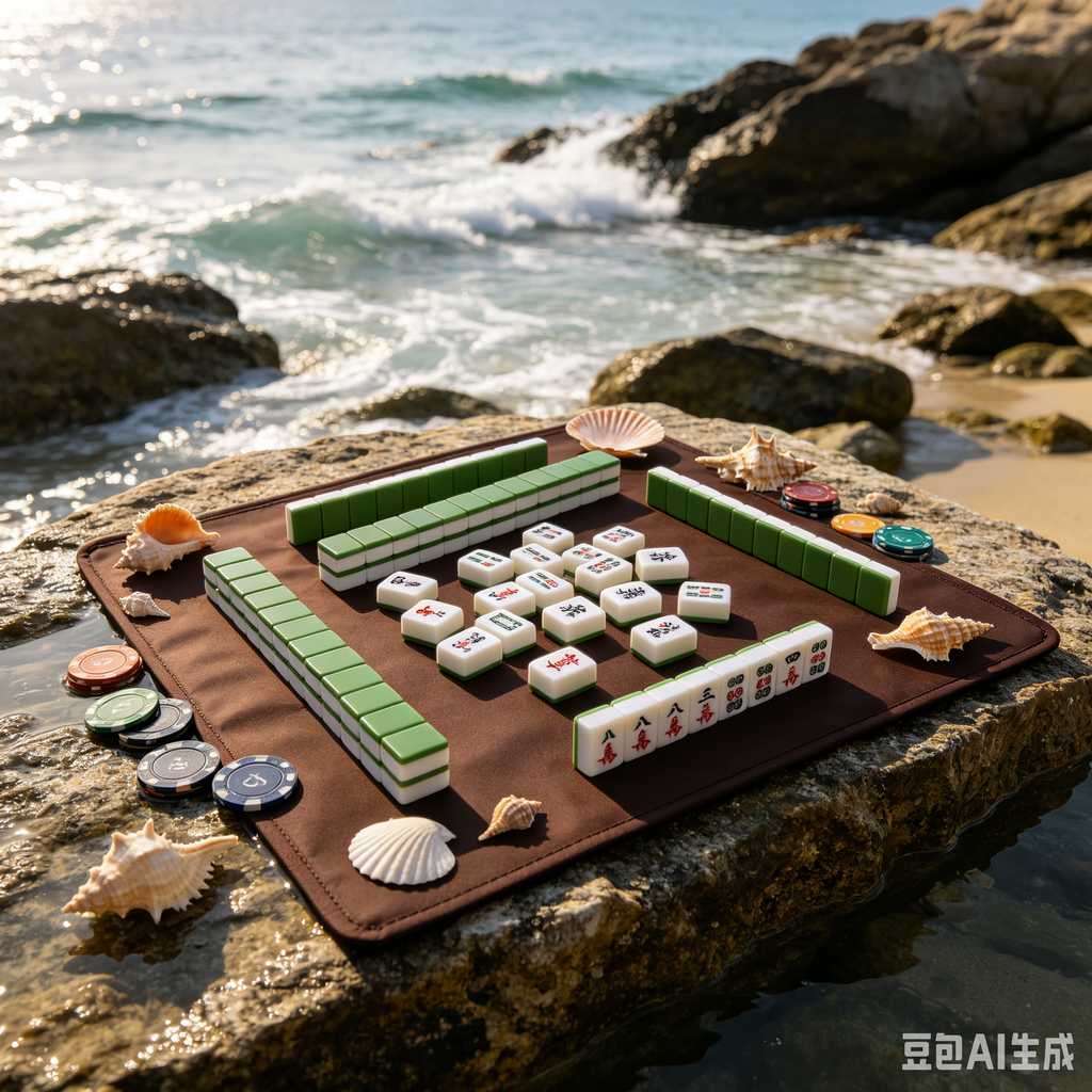 vintage text mahjong set